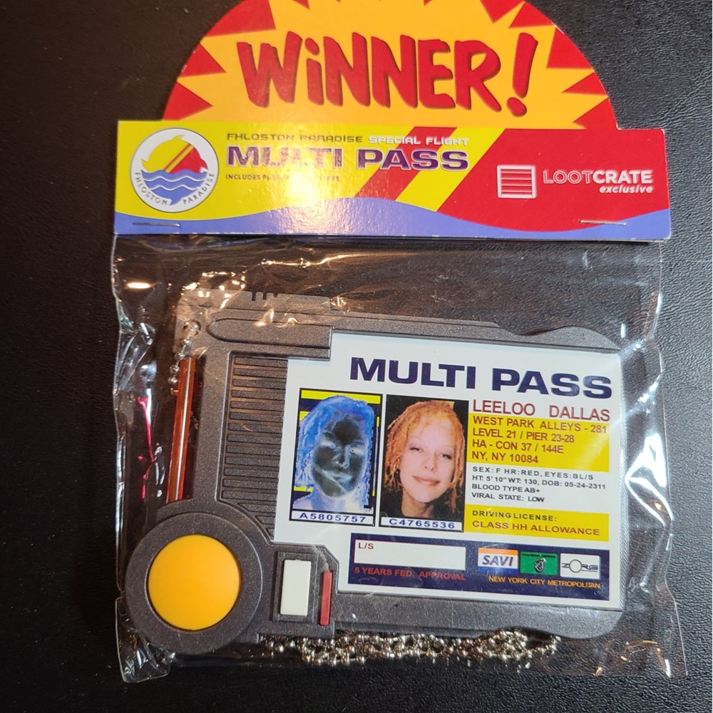 Loot Crate Exclusive The Fifth Element Leeloo Dallas Multi Pass Multipass
